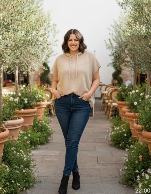 Pull poncho à capuche