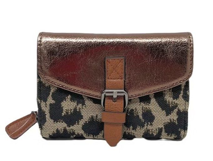 ​Porte-Monnaie Compact & Chic - Bronze / Léopard