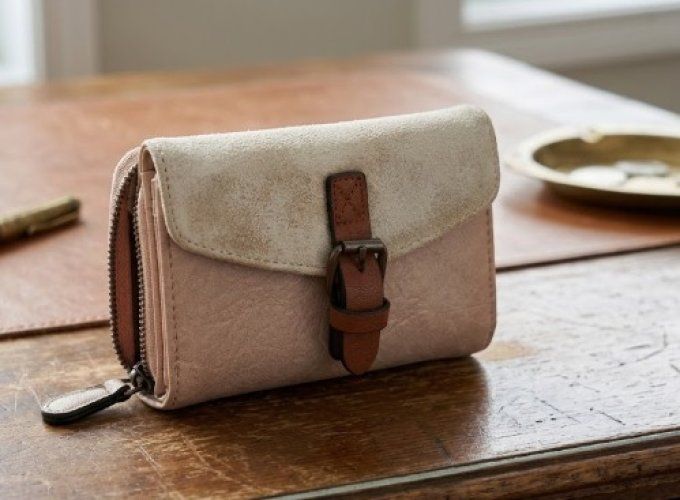 Porte monnaie Compact Beige