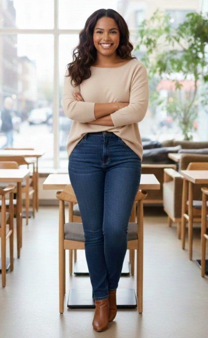 ​Pull en Maille Fine Col V Arrondi