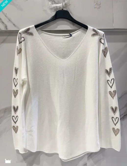 ​Pull Léger Cœurs Scintillants