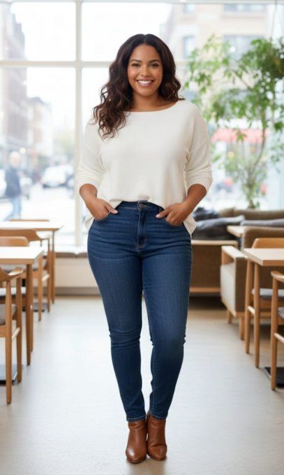 ​Pull en Maille Fine Col V Arrondi