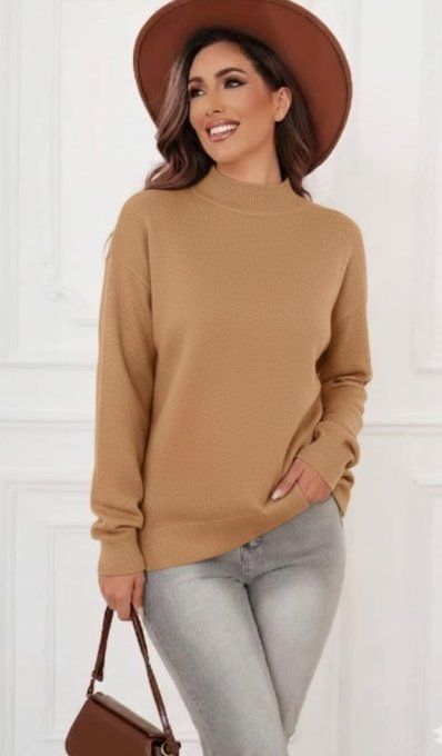 Pull Col Droit "Chic Décontracté"