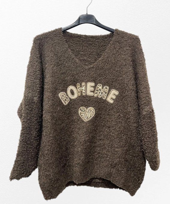 Pull Doudou "BOHÈME" Cœur Léopard