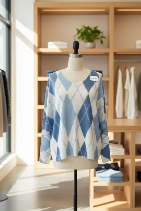 Pull en Maille Douce & Motifs Losanges