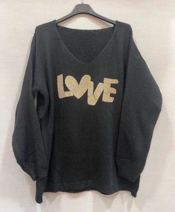Pull Oversize "LOVE" Scintillant : Le Confort Stylé ✨