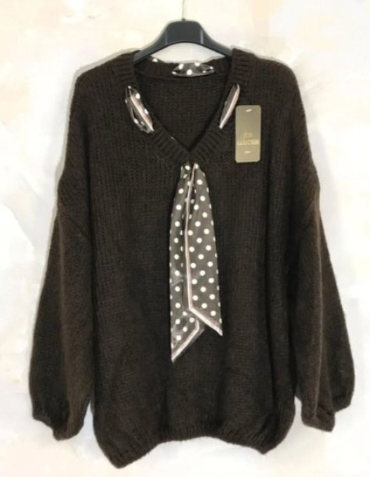 Pull Oversize & Son Foulard À Pois 