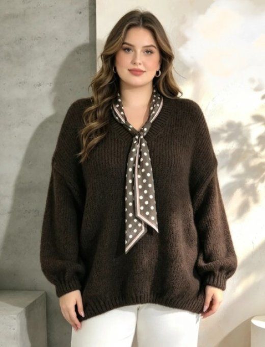 Pull Oversize & Son Foulard À Pois