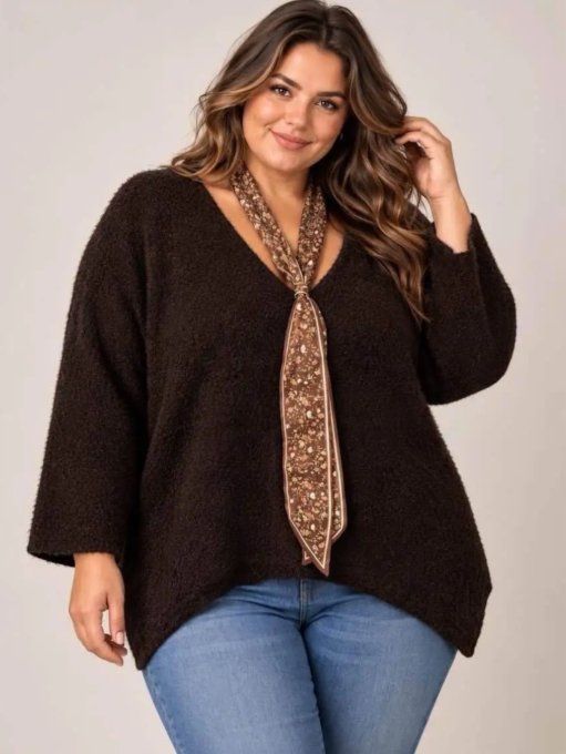 Pull Oversize & Son Foulard Imprimé