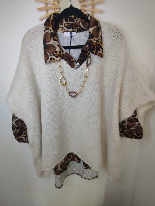 ​Pull poncho fluide et doux
