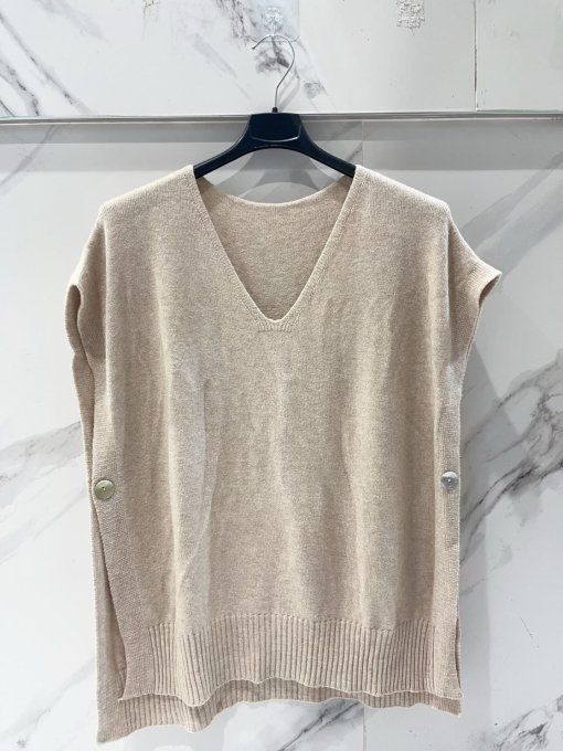 ​Pull Sans Manches - Col en V