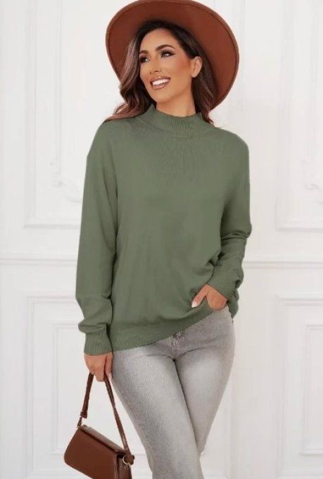 Pull Col Droit "Chic Décontracté" 