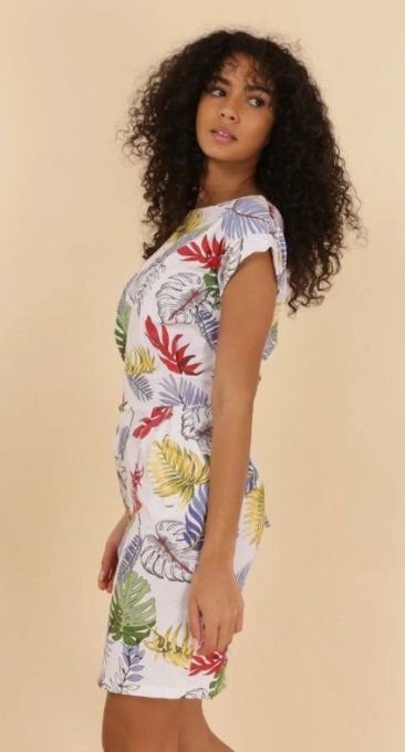 Robe Ajustée & Imprimé Tropical  