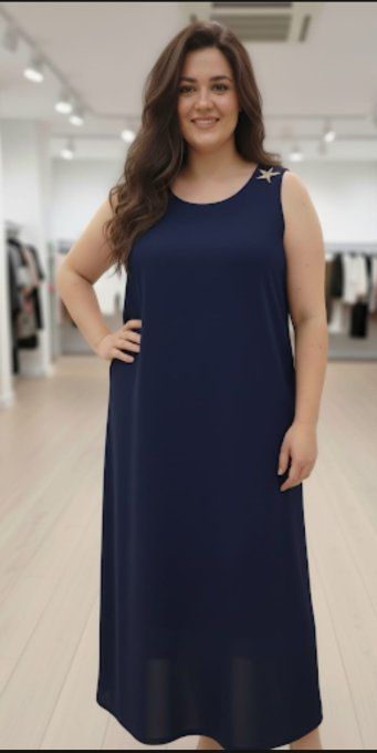 Robe longue fluide étoiles dorées
