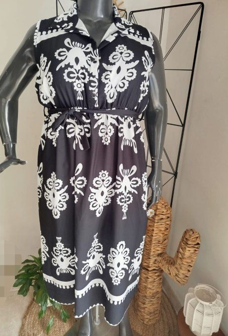 Robe Chemise "Délice Graphique" : L'Élégance Bicolore Intemporelle