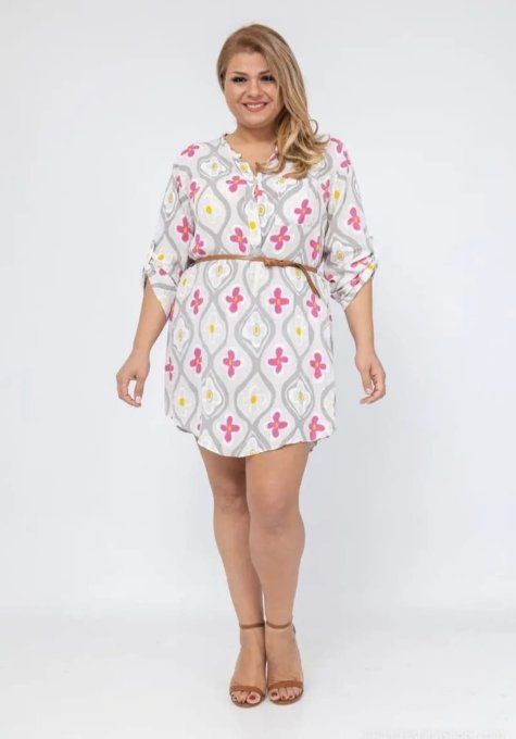 Robe Chemise "Géométrie Motif Abstrait" ??✨