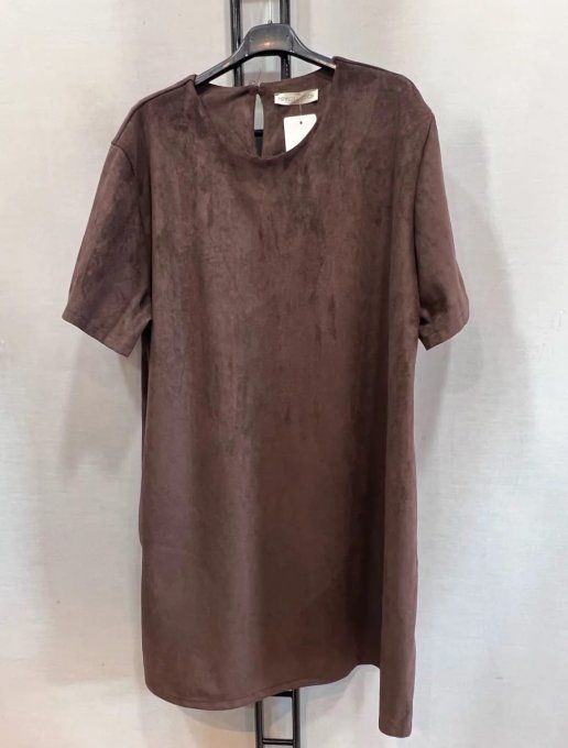 Robe droite en suédine