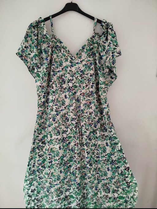 Robe Courte à Épaules Dénudées & Imprimé Floral