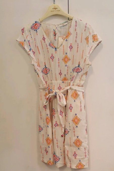 Robe Courte Fluide Imprimé Ethnique