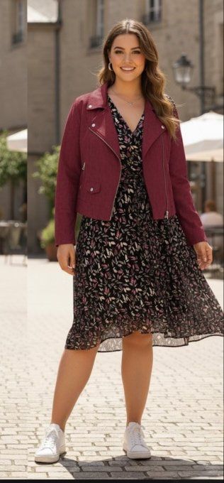 ​Robe courte Fluide Noire à Motifs Feuillage