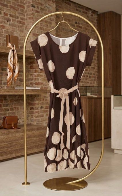 Robe Fluide à Pois Imprimés