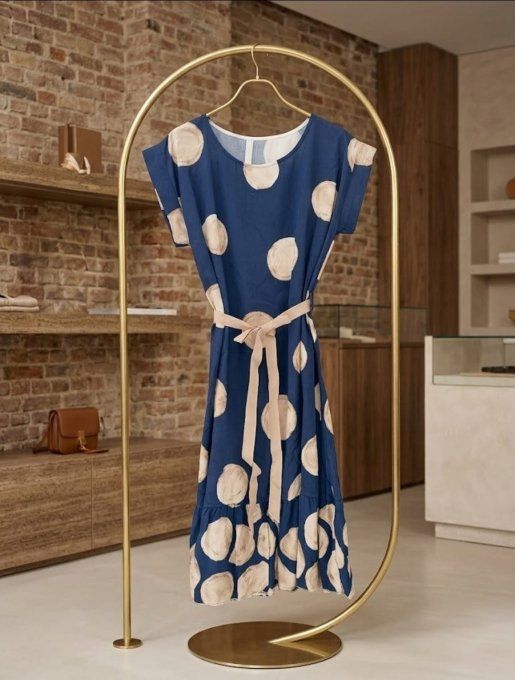 Robe Fluide à Pois Imprimés