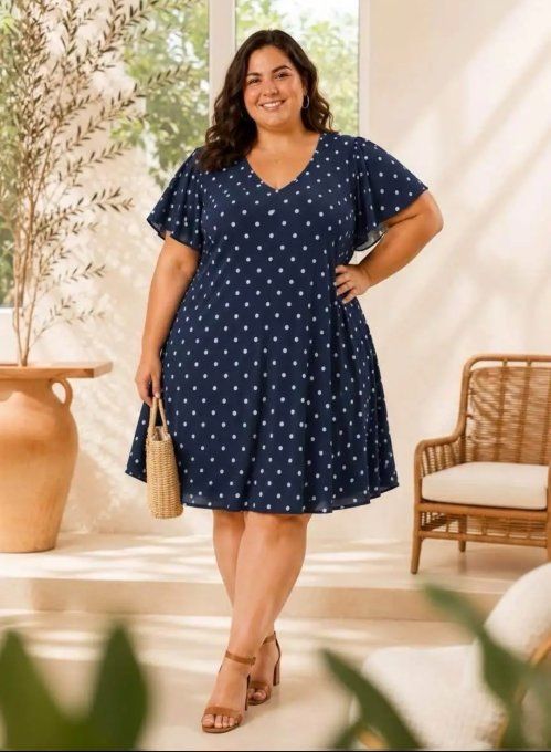 Robe Fluide à Pois