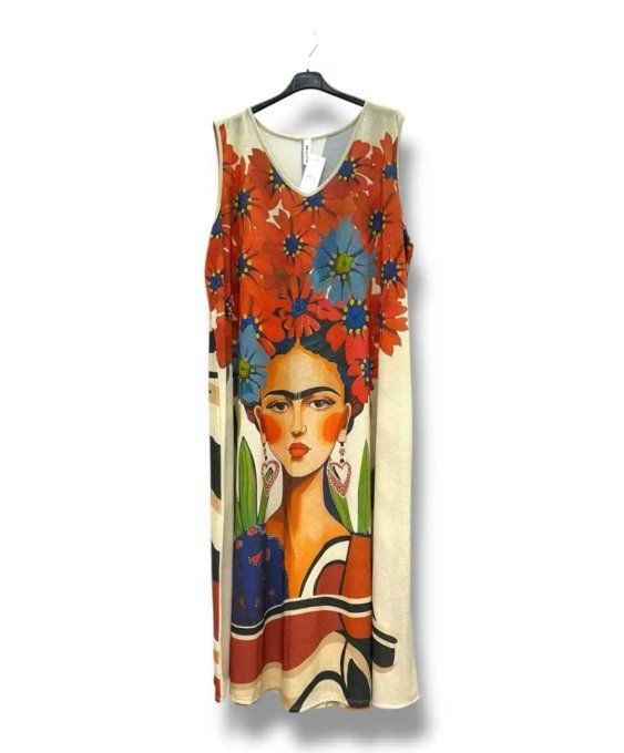 Robe Graphique à Motif Artistique "Frida"