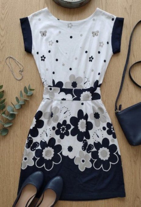 Robe Imprimée Graphique & Motifs Floraux