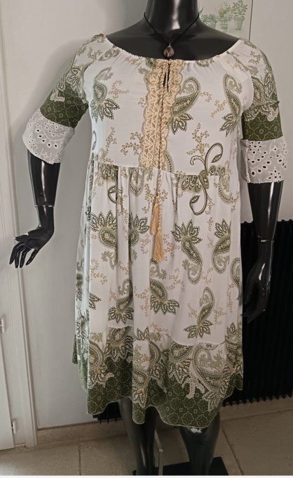 Robe bohème à motif cachemire