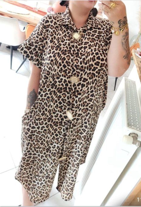 Robe Longue Léopard "Safari Chic"