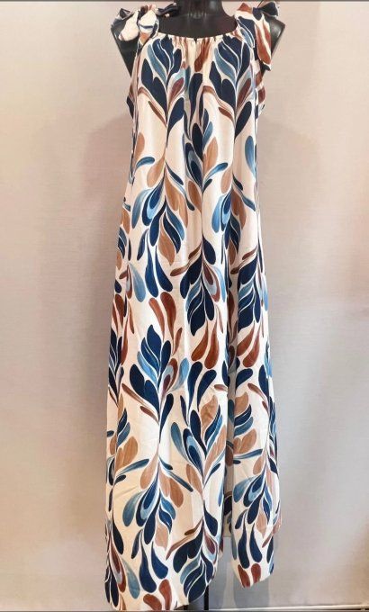 Robe longue à motifs botaniques