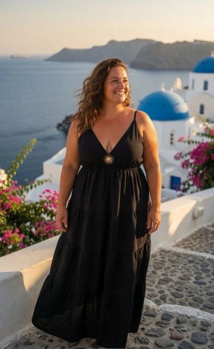 Robe longue bohème avec détail soleil