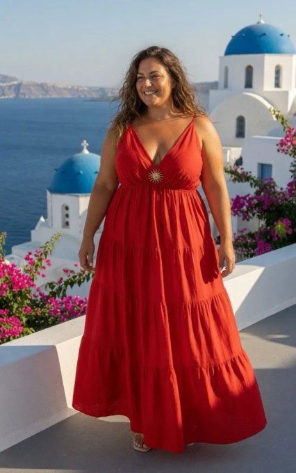 Robe longue bohème avec détail soleil
