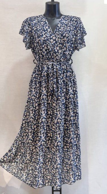 Robe Longue "Élégance Nuit" Bleu Marine ✨
