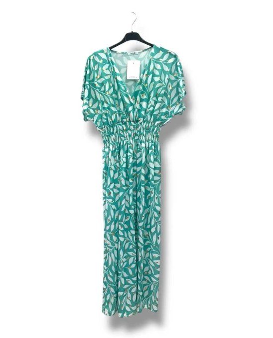 Robe longue & feuilles dorées