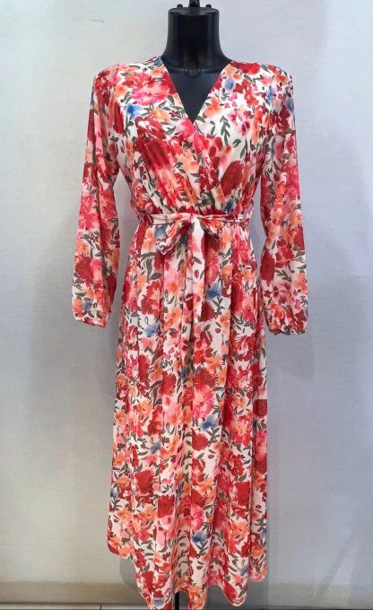 Robe Longue Fluide à l'Imprimé Floral