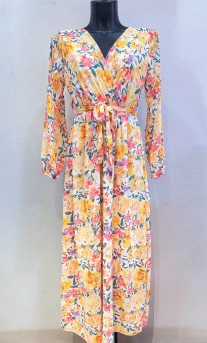 Robe Longue Fluide à l'Imprimé Floral