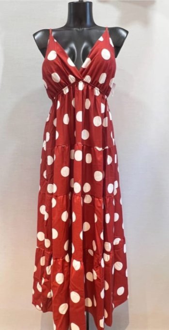 Robe Longue - Pois & Volants 