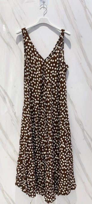 Robe Longue Fluide à Pois