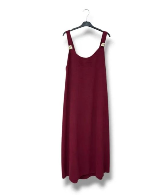 Robe Longue Fluide & Bretelles Ornées 