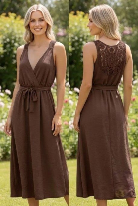 Robe Longue Fluide & Dos Dentelle