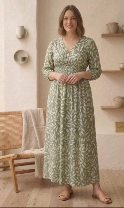 Robe longue magique & feuilles dorées