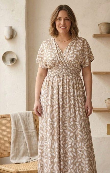 Robe longue magique & feuilles dorées