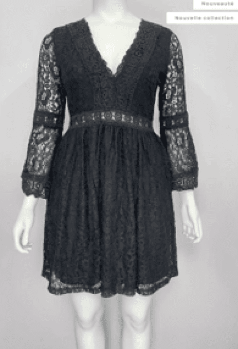 ​Robe Courte Évasée en Dentelle