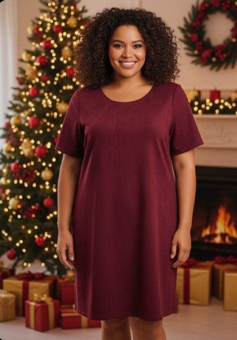 Robe droite en suédine