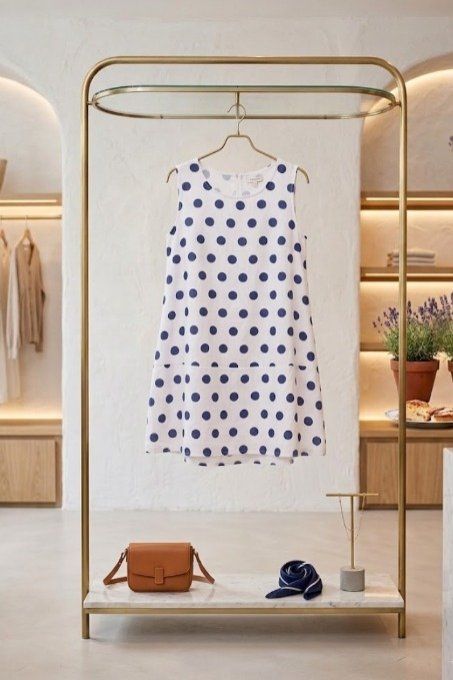 Robe Trapèze à Pois Intemporels