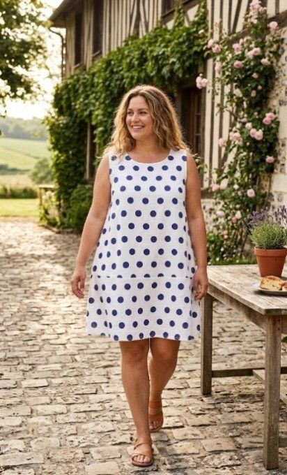 Robe Trapèze à Pois Intemporels