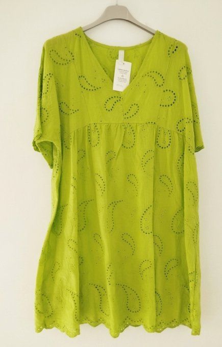 Robe Tunique en Broderie Anglaise
