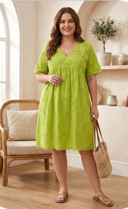 Robe Tunique en Broderie Anglaise